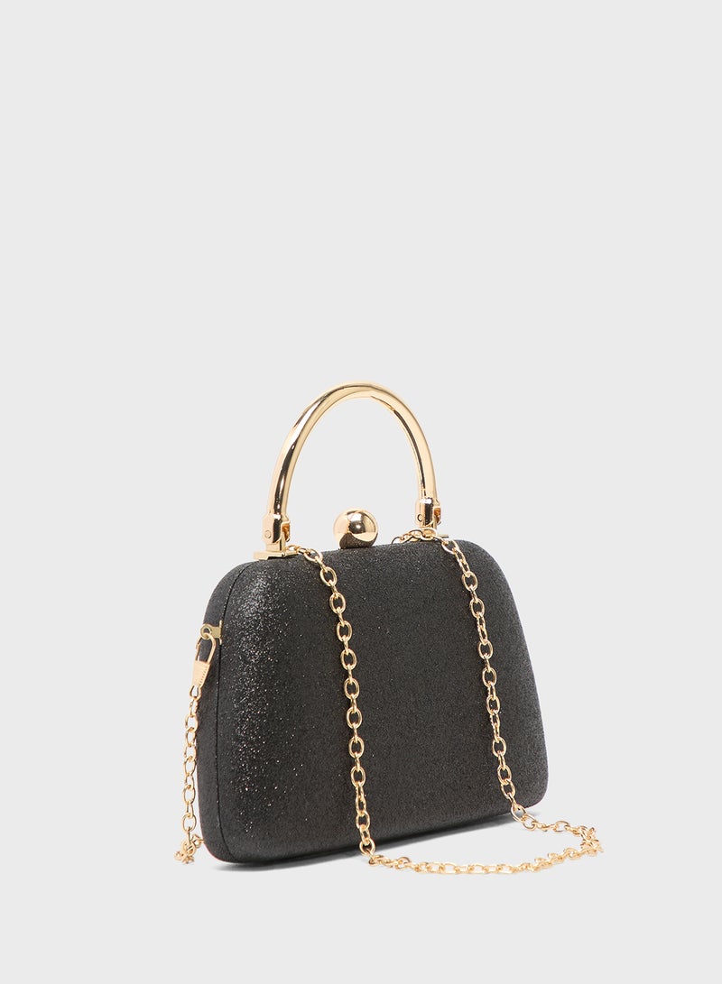 Ella Limited Edition Gold Accent Rhinestone Embellished Metallic Clutch - Image 3