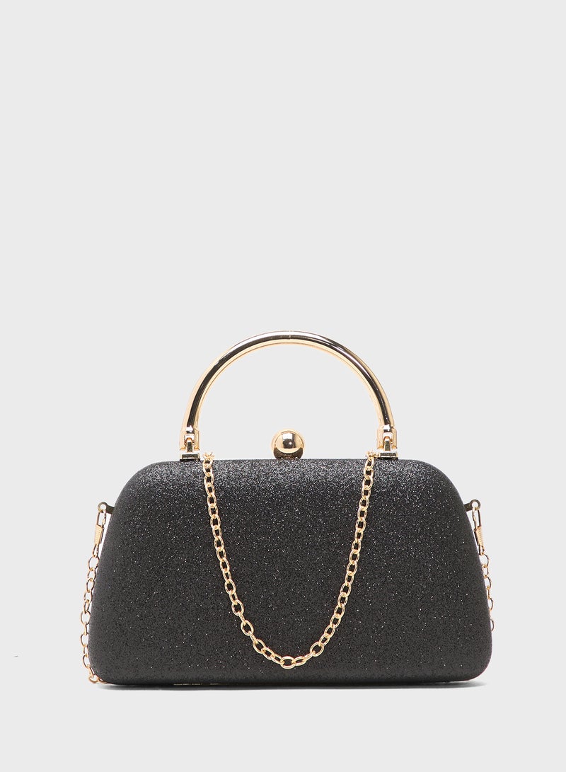 Ella Limited Edition Gold Accent Rhinestone Embellished Metallic Clutch - Image 2