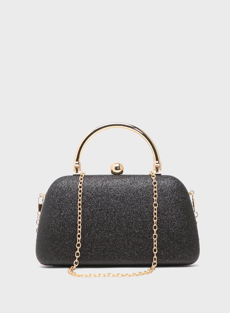 Ella Limited Edition Gold Accent Rhinestone Embellished Metallic Clutch - Image 1