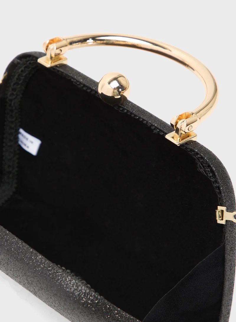 Ella Limited Edition Gold Accent Rhinestone Embellished Metallic Clutch