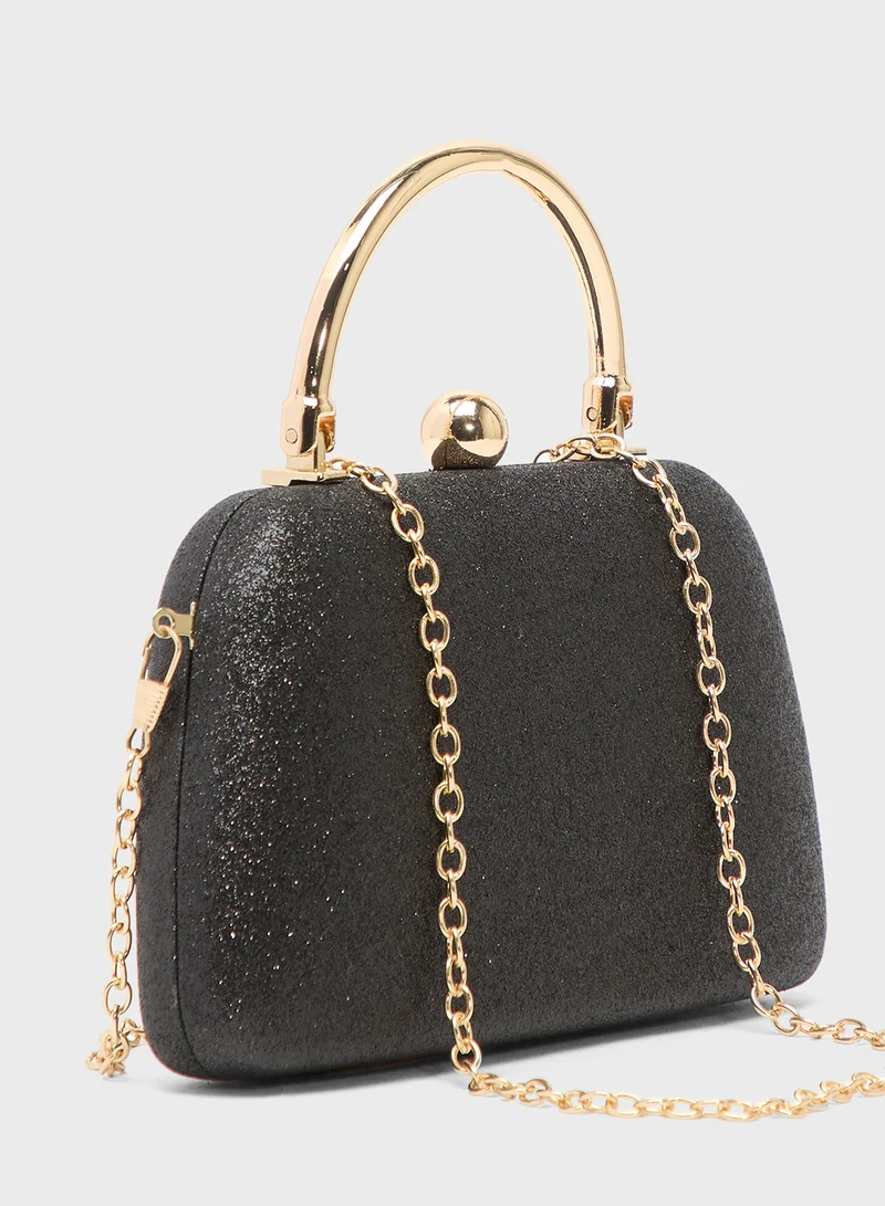 Ella Limited Edition Gold Accent Rhinestone Embellished Metallic Clutch