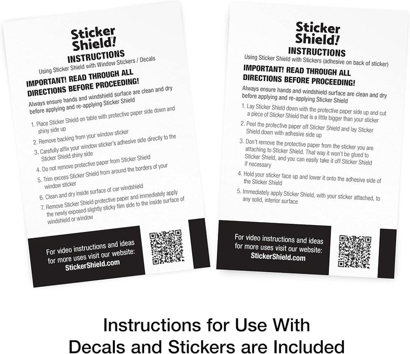 STICKER SHIELD **** – أداة لتطبيق ملصقات الزجاج الأمامي، سهلة الاستخدام والإزالة، قابلة لإعادة الاستخدام، بحجم 4 بوصة × 6 بوصة؛ 5 عبوات (مجموع 10 أشرطة). - Image 2
