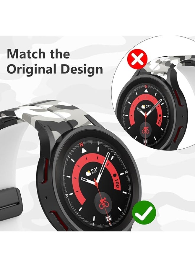 Silicone Strap Compatible with Samsung Galaxy Watch 6 Classic 47mm 43mm / Watch 5 Pro 45mm / Watch 7 FE / Watch 6 5 4 44mm 40mm / Watch 4 Classic 46mm 42mm, Soft Replacement Band with No-Gap Buckle - Image 3