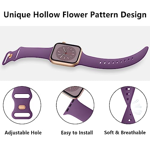 Tobfit Watch Strap Compatible with Apple Watch Series 8 7 6 5 4 3 2 1 SE 38 mm 42mm 40mm 44mm(Watch Not Included), Smartwatch band for Men Women, Strap for iWatch 8 7 6 5 4 3 2 1 (42mm, Dark Purple) - Image 4