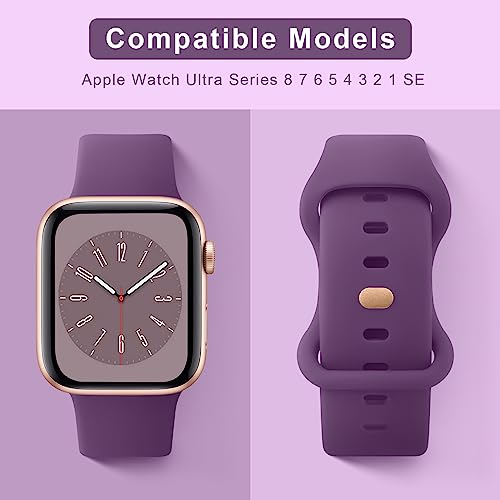 Tobfit Watch Strap Compatible with Apple Watch Series 8 7 6 5 4 3 2 1 SE 38 mm 42mm 40mm 44mm(Watch Not Included), Smartwatch band for Men Women, Strap for iWatch 8 7 6 5 4 3 2 1 (42mm, Dark Purple) - Image 2