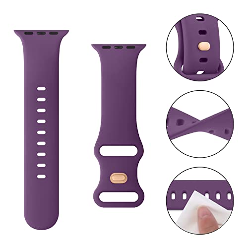 Tobfit Watch Strap Compatible with Apple Watch Series 8 7 6 5 4 3 2 1 SE 38 mm 42mm 40mm 44mm(Watch Not Included), Smartwatch band for Men Women, Strap for iWatch 8 7 6 5 4 3 2 1 (42mm, Dark Purple) - Image 3