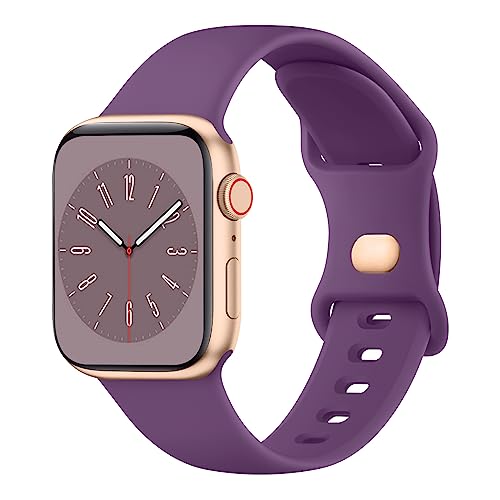Tobfit Watch Strap Compatible with Apple Watch Series 8 7 6 5 4 3 2 1 SE 38 mm 42mm 40mm 44mm(Watch Not Included), Smartwatch band for Men Women, Strap for iWatch 8 7 6 5 4 3 2 1 (42mm, Dark Purple) - Image 1