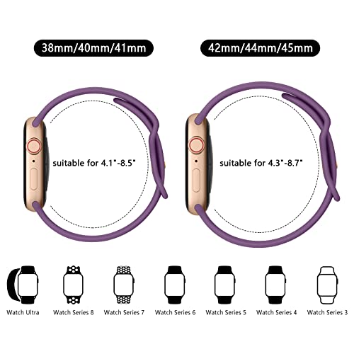Tobfit Watch Strap Compatible with Apple Watch Series 8 7 6 5 4 3 2 1 SE 38 mm 42mm 40mm 44mm(Watch Not Included), Smartwatch band for Men Women, Strap for iWatch 8 7 6 5 4 3 2 1 (42mm, Dark Purple) - Image 5