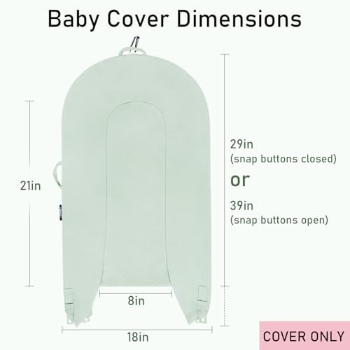 MEXXI Organic Replacement Cover with Waterproof Pad | Premium Quality Spare Cover Certified Organic Cotton | Protects Against leaks | [Fits Dockatot Deluxe + Docks] (Cover Only) (Pistacho Green) - Image 2