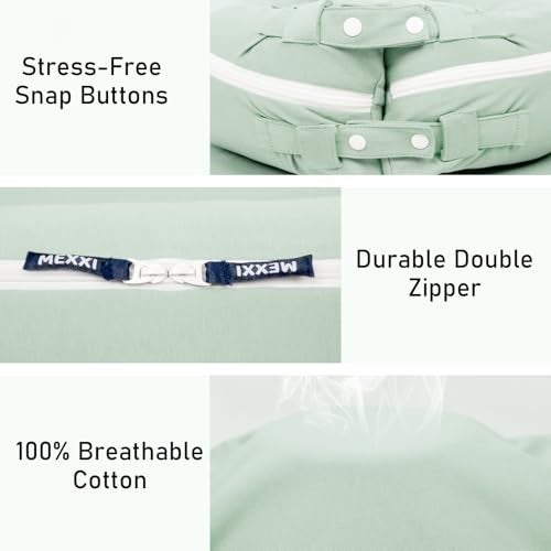 MEXXI Organic Replacement Cover with Waterproof Pad | Premium Quality Spare Cover Certified Organic Cotton | Protects Against leaks | [Fits Dockatot Deluxe + Docks] (Cover Only) (Pistacho Green) - Image 4