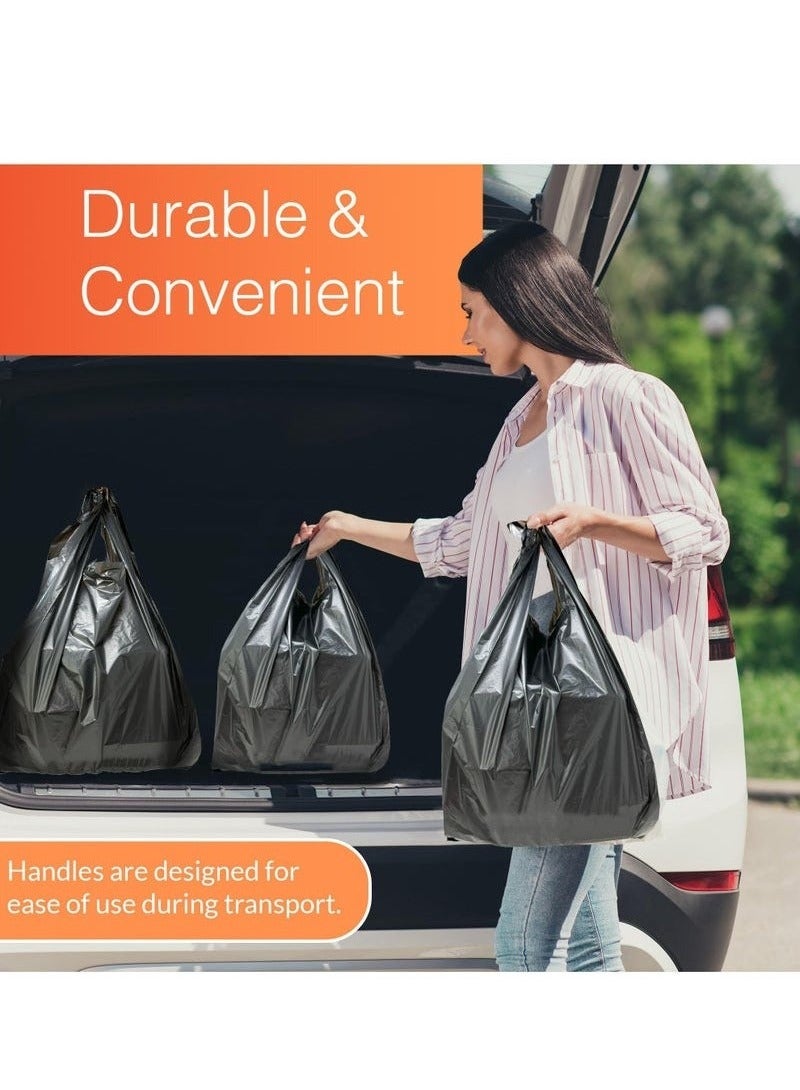 BAEKO 100 T-shirt Plastic Bags, Garbage Bags with Handles, Grocery Bags, Shopping Bags,Restaurant Bags, Thick and Durable (Black, 60cm*40cm)  - Image 4