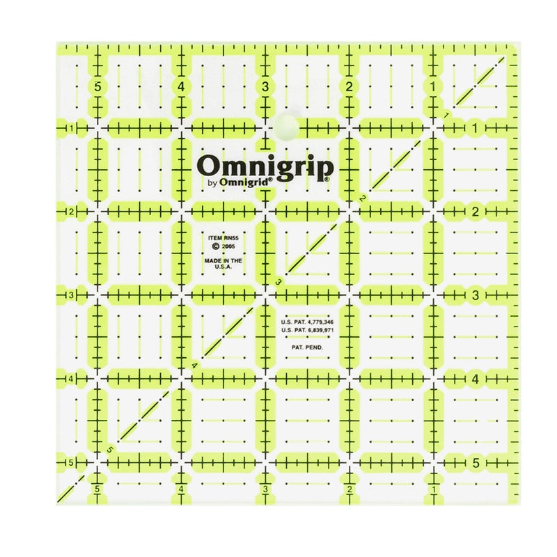 Omnigrid Omnigrid 5-1/2-Inch by 5-1/2-Inch Non-Slip Quilter's Ruler  - Image 1