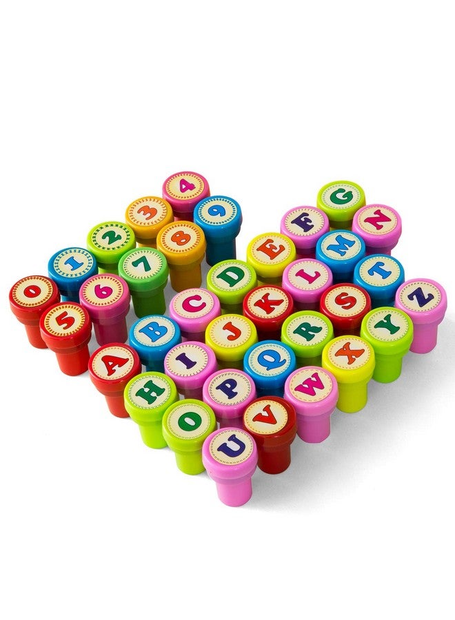 Kesote Number & Alphabet Stamps For Kids Self Inking Stamps For Kids Birthday Gift Party Favor Teacher Stamps - Image 1