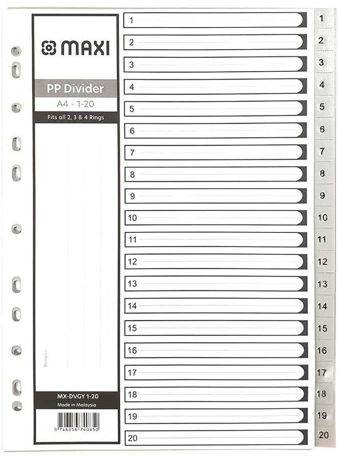 ماكسي 1 20 جزء مقسم من مادة البولي بروبيلين باللون الرمادي - Image 2