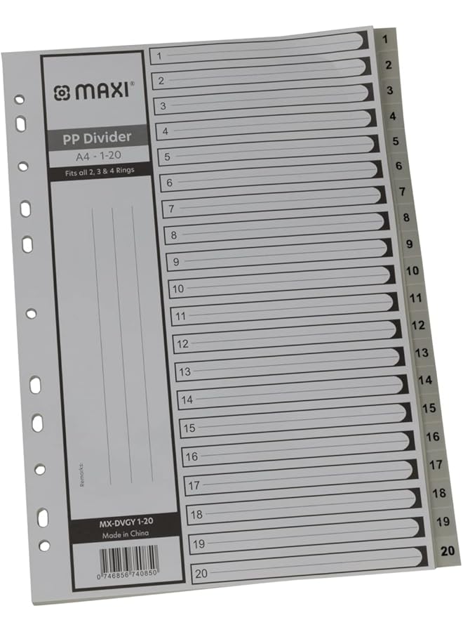 ماكسي 1 20 جزء مقسم من مادة البولي بروبيلين باللون الرمادي - Image 1