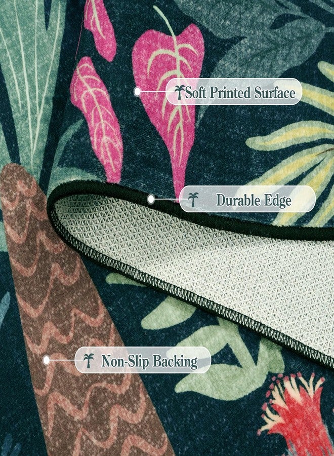 لايف بوكس سجادة لايف بوكس قابلة للغسل بنقشة حيوانات الغابة، مقاس 5x7، لون أزرق، مناسبة لغرفة المعيشة، سجاد مانع للانزلاق لغرفة نوم الأطفال، مناسبة لغرفة لعب الأولاد وغرفة الأطفال الرضع، سجادة ناعمة مقاومة للبقع باللونين الأزرق والأخضر لغرفة الأطفال وغرفة طعام الأولاد - Image 4