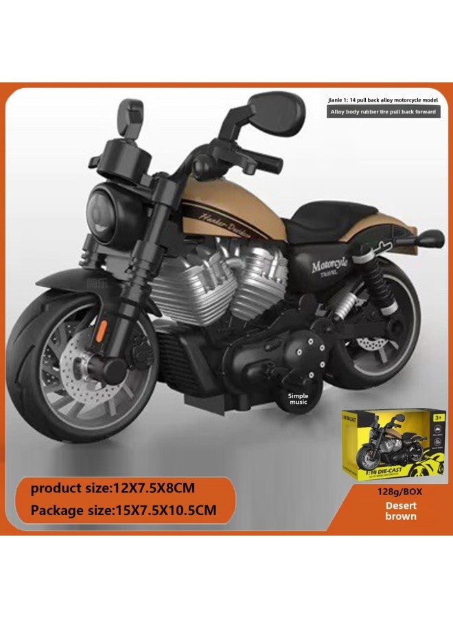 Hot Sale Alloy Motorcycle Model Locomotive Ornaments Locomotive Boys Gifts CE Cake Ornaments EN71-Color:H7788-2 Brown Pull-back (english Window Box Packaging)  - Image 1