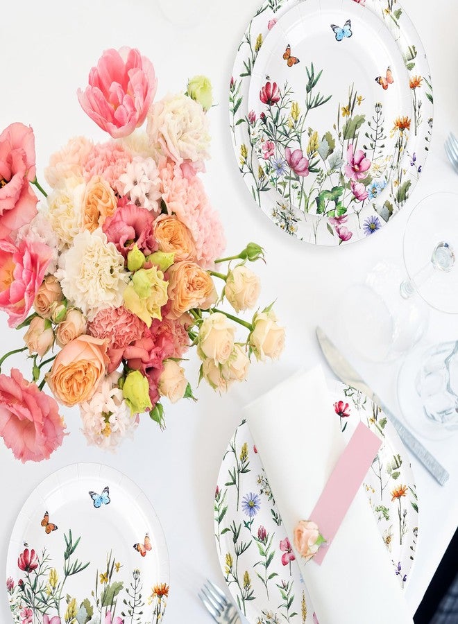 Whaline 40Pcs Wildflower Paper Plates Floral Party Decoration 7 In & 9 Inch Disposable Dinner Dessert Plates for Spring Summer Picnic Birthday Bridal Shower Baby Shower Party Tableware Supplies - Image 5