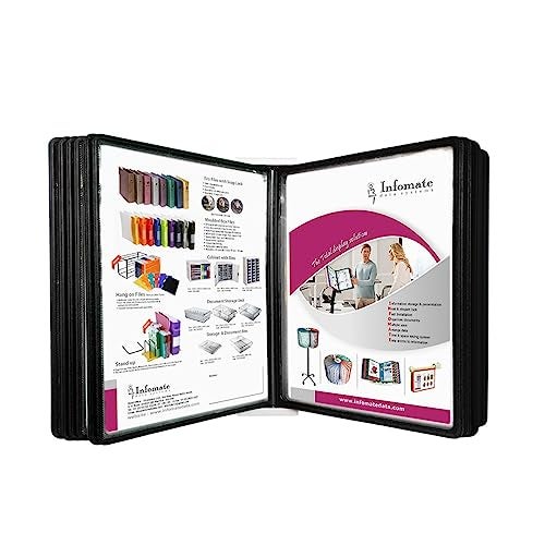 Infomate Plastic Wall Unit - Wall Hanging Documents Storage File Folders - A4 size with 10 Black colored folders - Image 4