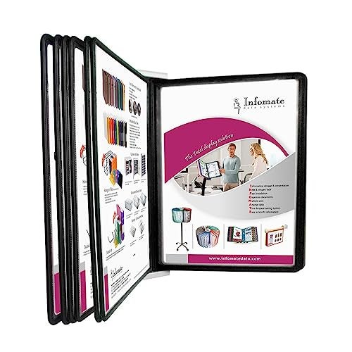 Infomate Plastic Wall Unit - Wall Hanging Documents Storage File Folders - A4 size with 10 Black colored folders - Image 3