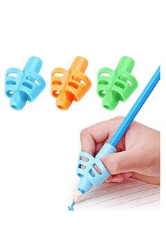 Generic DMFLY pencil grips pencil grips for kids handwriting children pen writing aid grip set posture correction tool for kids preschoolers children hollow ventilation design 3 pack  - Image 1