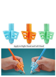 Generic DMFLY pencil grips pencil grips for kids handwriting children pen writing aid grip set posture correction tool for kids preschoolers children hollow ventilation design 3 pack  - Image 3