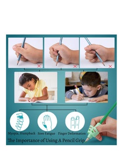 Generic DMFLY pencil grips pencil grips for kids handwriting children pen writing aid grip set posture correction tool for kids preschoolers children hollow ventilation design 3 pack  - Image 2