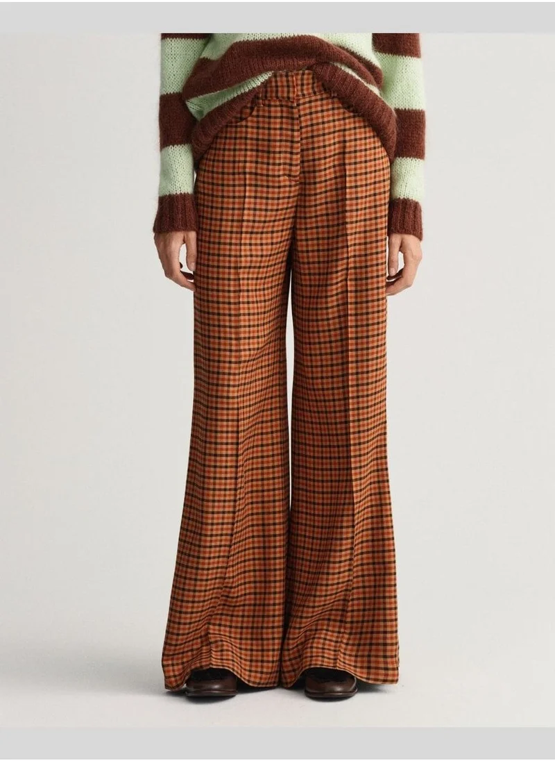 GANT GANT High-Waisted Wide Check Pants