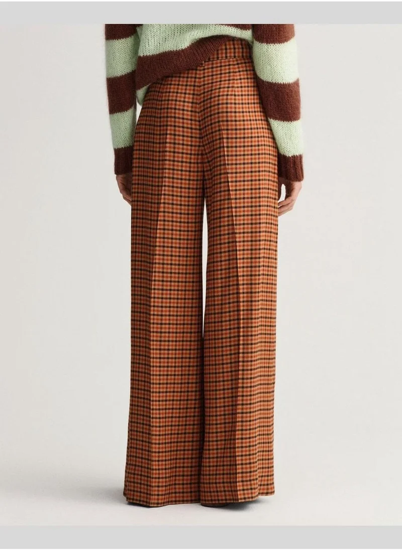 GANT GANT High-Waisted Wide Check Pants