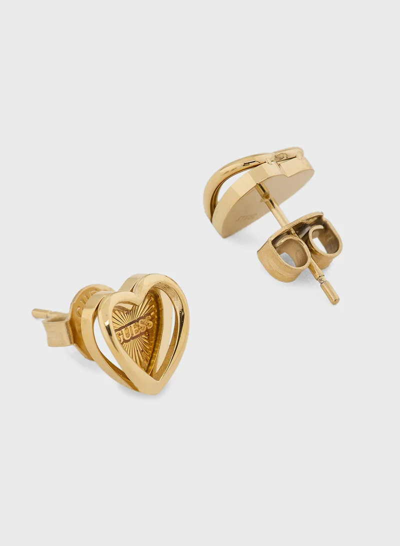 GUESS Mini Heart Stud Earrings