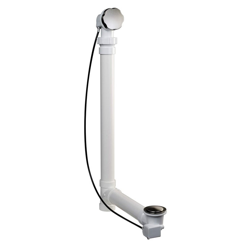 Keeney 645PVCDSBN Cable Driven PVC Bathtub Drain Kit for Standard Size Tubs, Brushed Nickel - Image 1