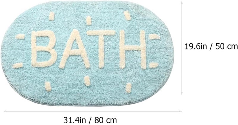 Anti-Skid Bath Mat Blue 50x80cm Absorbent Non-Slip Bathroom Floor Rug for Toilet Entrance and Bedroom Doorway - Image 3