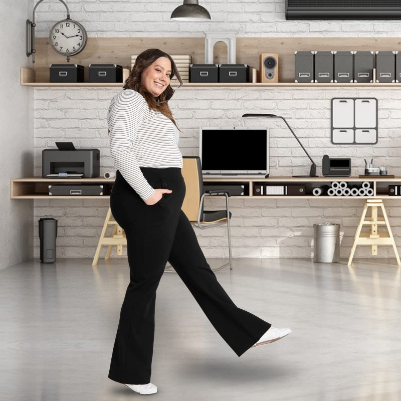 DGD Stretch Dress Pants Plus Size for Women Wrinkle-Free Office Pant with Pocket High Waist Work Casual Pant 3XL - Image 2