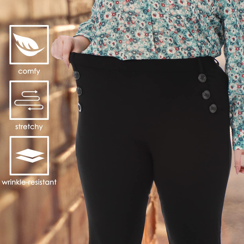DGD Stretch Dress Pants Plus Size for Women Wrinkle-Free Office Pant with Pocket High Waist Work Casual Pant 3XL - Image 5