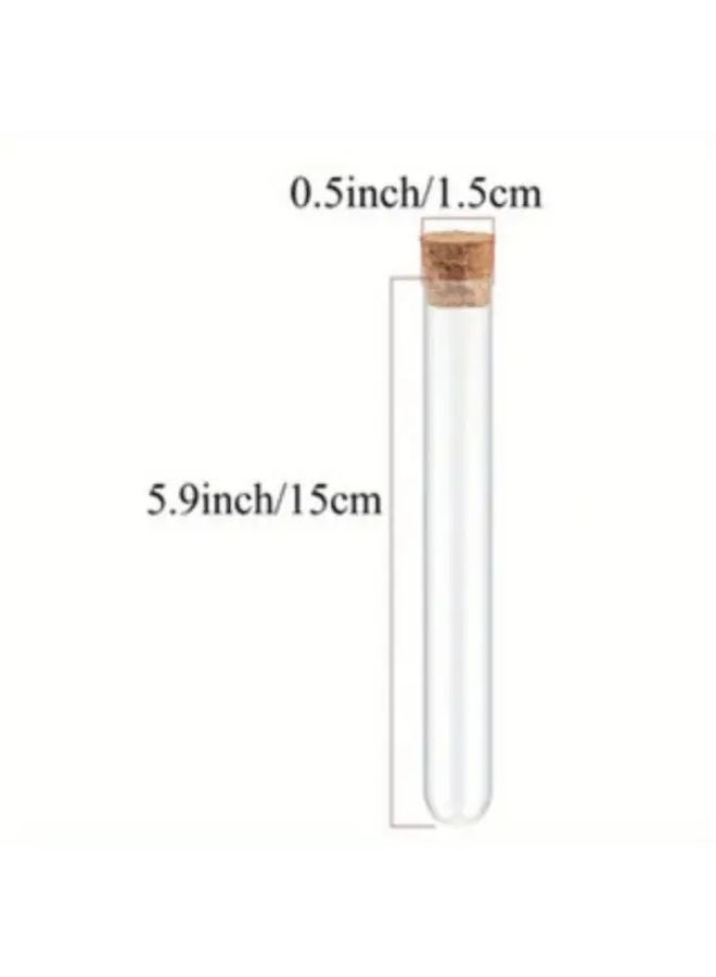 60 Pcs Acrylic Test Tubes With Cork Stoppers For Scientific Experiments And Party Decor - Image 3
