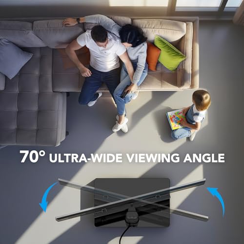 AX WABER Floor TV Stand with Power Outlet, Universal TV Stand Mount for 27-65 inch TV up to 88lbs, 70 Degree Swivel 9 Level Height Adjustable with Tempered Glass Base for Bedroom, Office Black - Image 4