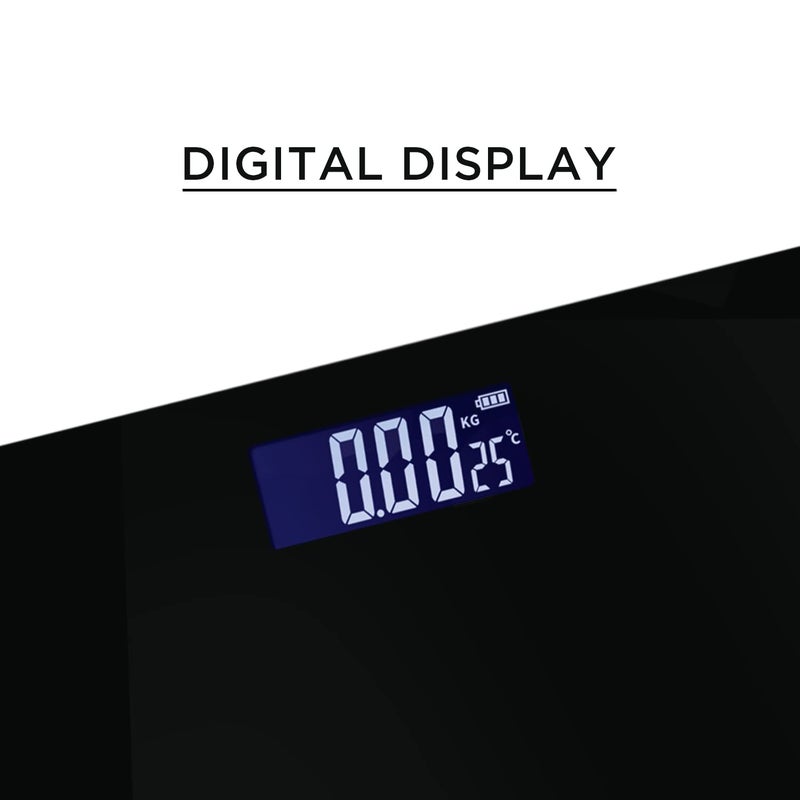 iBELL BS260M Ultra-Light Tempered Glass Backlit LCD Display Digital Personal Body Weight Weighing Scale, Bathroom Scale (180 kg) - Image 5
