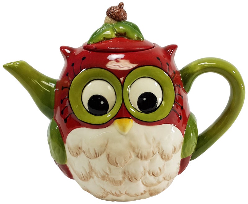 Cosmos Gifts Ceramic Owl Teapot, 6-Inch - Image 1
