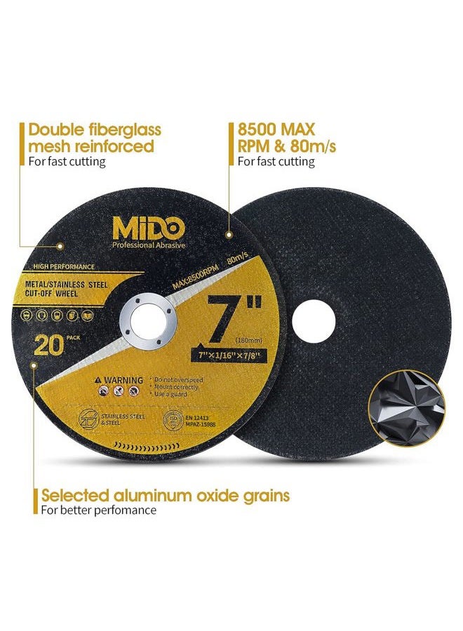 MIDO Professional Abrasive عجلات قطع ميدو الاحترافية 20 حزمة 7 بوصة - Image 2