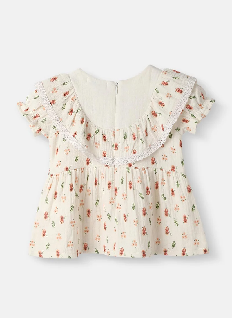 Nautinati Nautinati Girls’ Floral Cotton Lace Dress