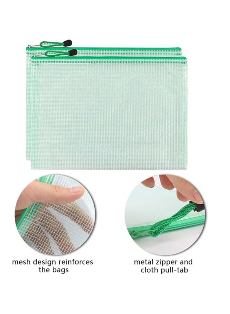 Deli 12-Piece Zipper Plastic Mesh Stationery Bag Set Multicolor (color may vary) - Image 2