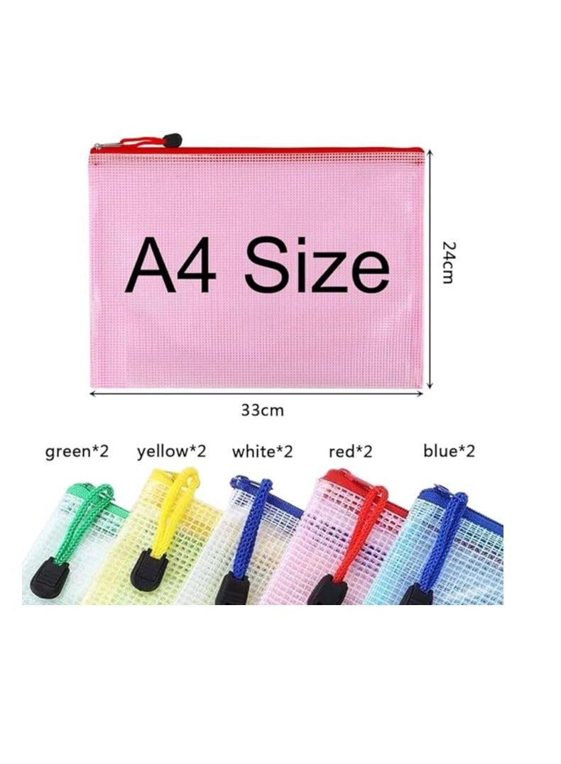 Deli 12-Piece Zipper Plastic Mesh Stationery Bag Set Multicolor (color may vary) - Image 3