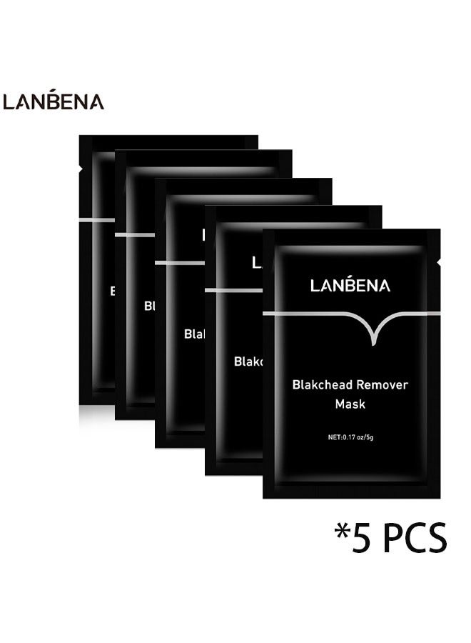 LANBENA 5 PCS Blackhead Remover Mask（Nose） Bamboo Charcoal Blackhead Removal Mask, Deep Cleansing Nose Pores + Oil Control + Moisturizing / Farewell Strawberry Nose - Image 2