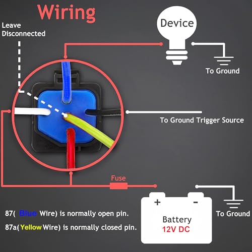 Gebildet 2pcs 40/30 Amp Waterproof Relay Switch 12AWG Harness Set with Built-in Diode- 12V DC 5-Pin SPDT Automotive Relays Hot Wires - Image 4