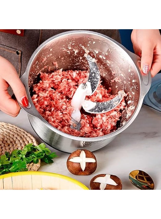 جيهام فرامة طعام مفرمة لحم 2 لتر 500 واط، آلة طحن لحم كهربائية، خلاط، مفرمة، مزيج لحم، فرامة لحم كهربائية ستانلس ستيل، آلة تجهيز طعام أوتوماتيكية - Image 4