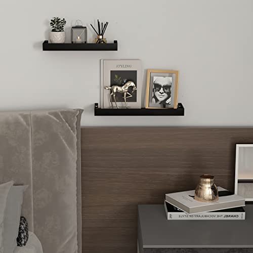 RLAVBL Wall Shelves Set of 2, Rustic Storage Wood Wall Mounted Floating Shelves for Bedroom Living Room Kitchen - Image 5