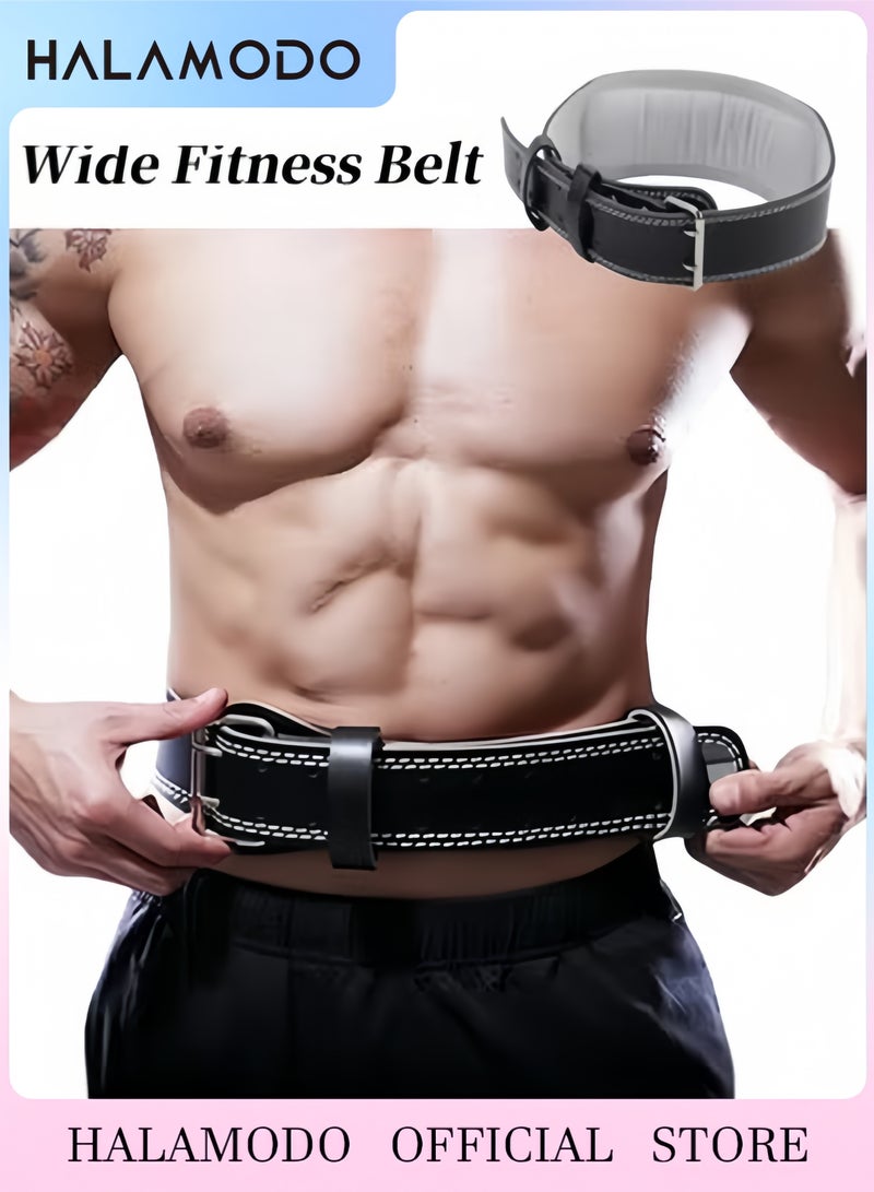 Halamodo Wide Weightlifting Belt Gym Bodybuilding Fitness Belt Barbell Powerlifting Training Waist Trainer Back Belt Sports Protective Gear for Men & Women - Image 1