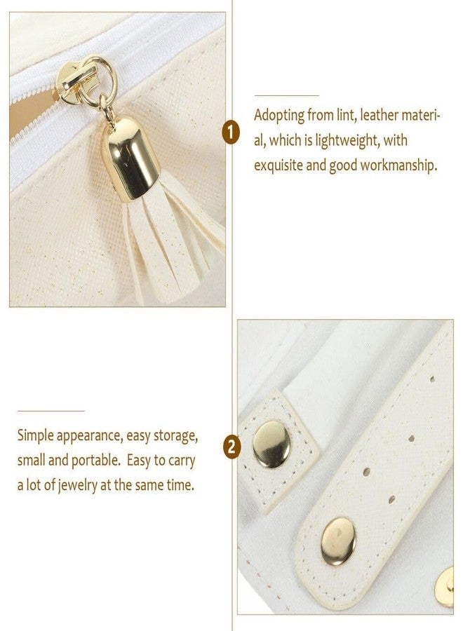 Mluffy Travel Jewelry Organizer, Portable Jewelry Roll | Mini Size & Light Weight Jewelry Storage Organizer Bag for Women's (White) (Pack Of 1) - Image 4