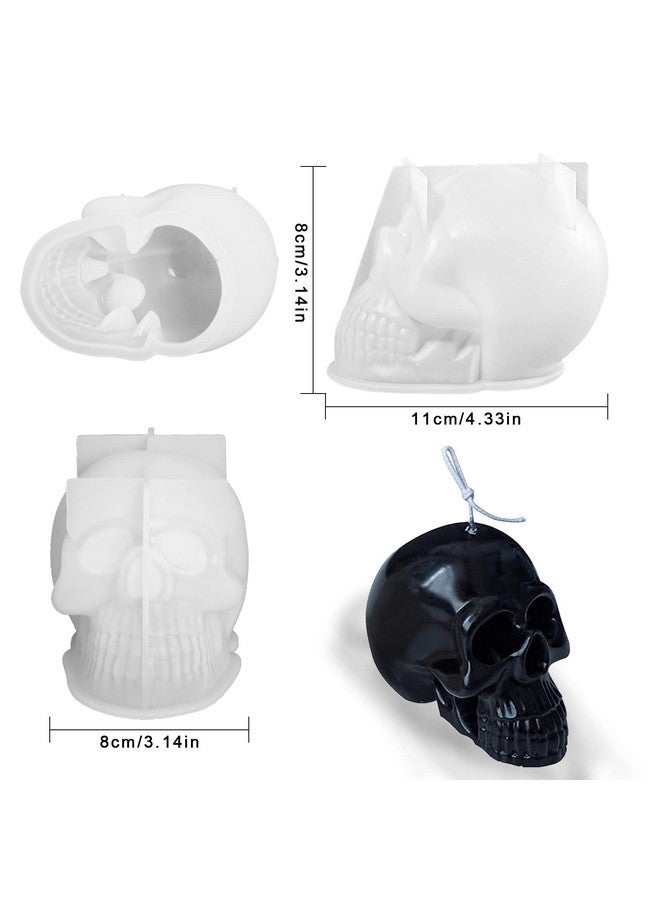 Silicone Skull Candle Molds, Maehsab 3D Skeleton Wax Candle Making Mould For Candle Handmade Diy, Skull Ghost Resin Epoxy Mold, Skull Shape Scented Candle Mold For Halloween Party Art Craft