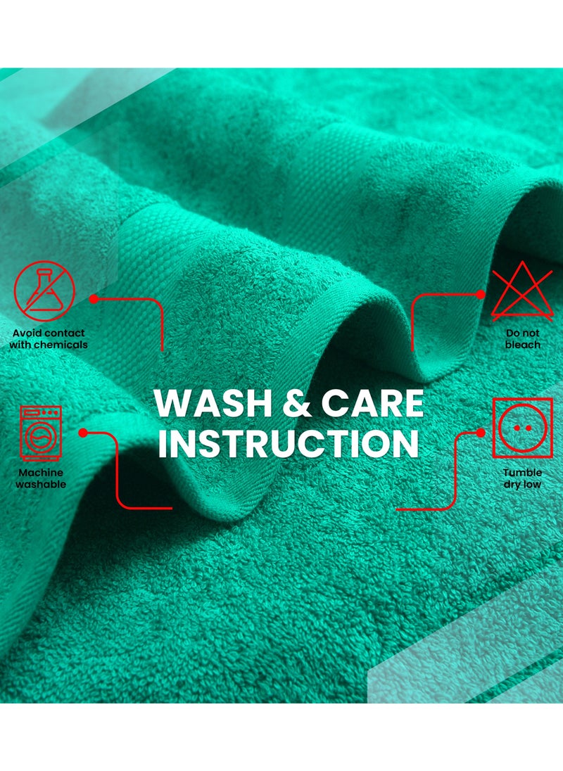 Premium Bath Towels Set Pack of 4-100% Ring Spun Cotton Towels - Green Bath Towels 68cm x 137cm - Soft Feel, Quick Dry, Highly Absorbent Durable Towels, Perfect for Daily Use by Infinitee Xclusives